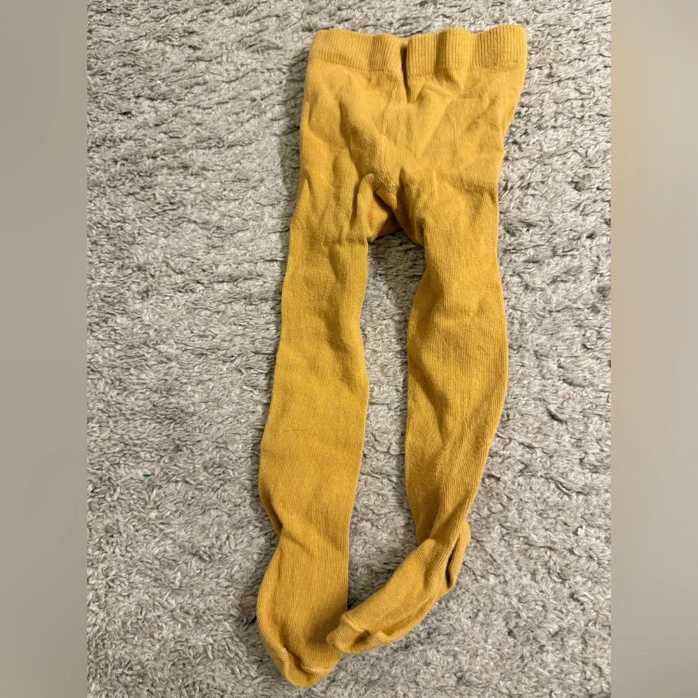 Tu Mustard Yellow Thick Kids Tights - 9-12 months